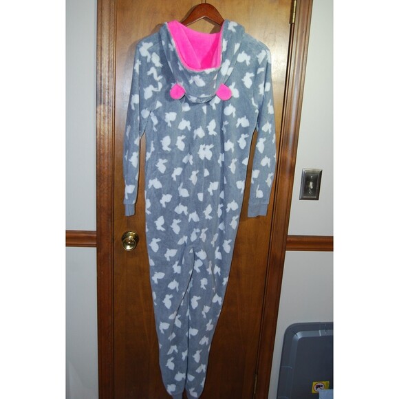 Forever 21 Plush Bunny Pajama One Piece in Grey Women's Size Medium EUC - Picture 6 of 6